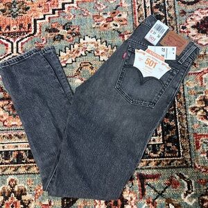 Levi's 501 faded black skinny fit straight leg button fly high rise size 27